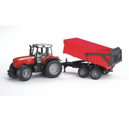 Bruder Massey Ferguson 7480 traktor sklápač s prívesom (02045)